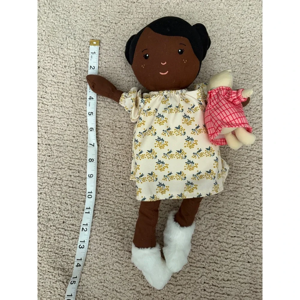 Manhattan Toy Playdate Friends Harper Doll w/ Mini Teddy Bear Floral Dress Plush